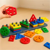 EITHEO geometric sorting and stacking blocks, 26 pieces