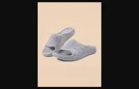 Yoho Men’s Grey Textured Sliders, Size 8, at ₹189