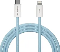 HAMMER 27W Type-C to Lightning Braided Cable, 1.2 m, Blue