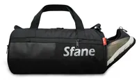 Sfane Gym Duffle Bag with Shoe Compartment, Jet Black