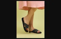 Yoho Starry Women’s Black Flip-Flops, Size 5, at ₹189